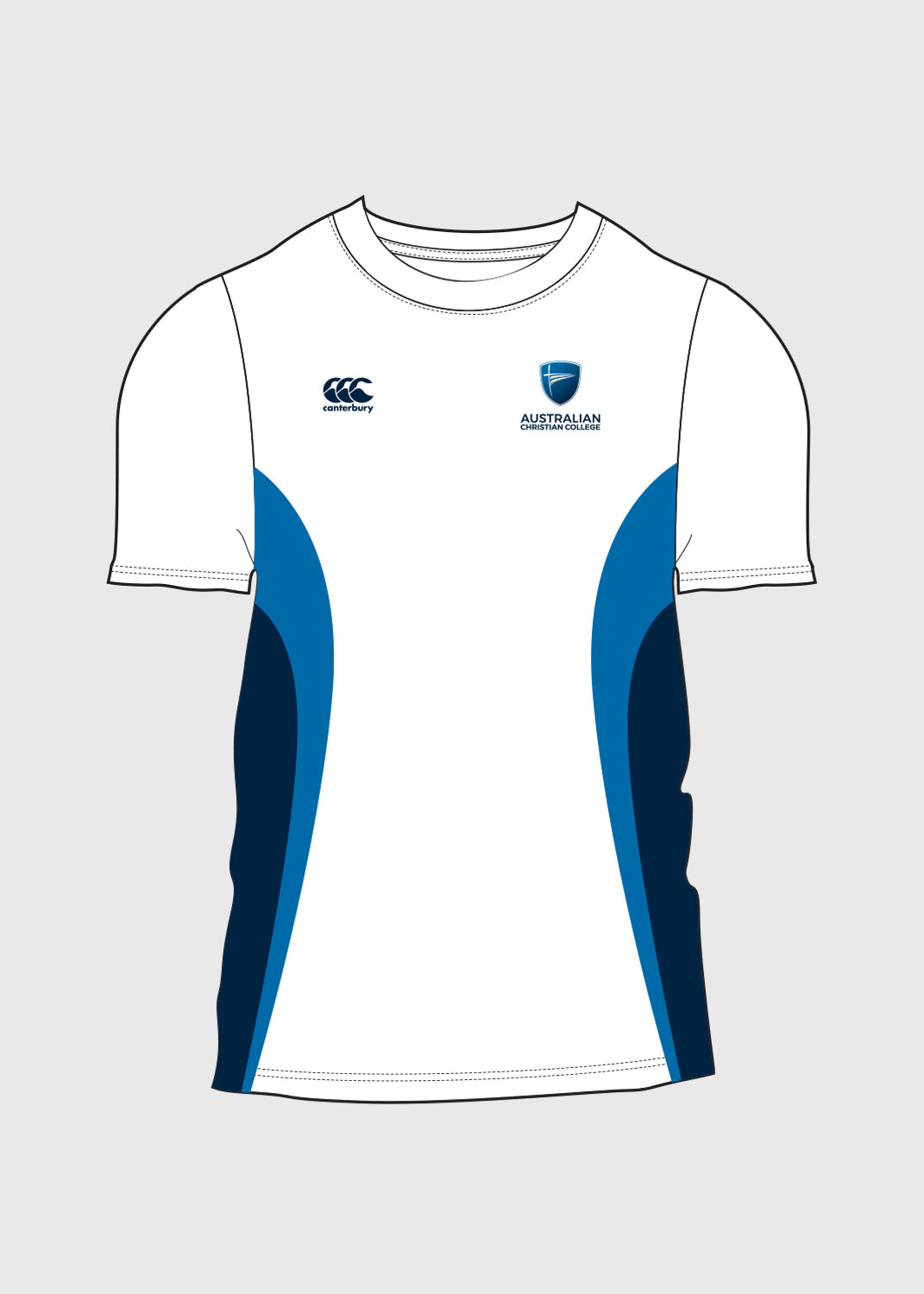 Male Numbered Multi-Sports Tee - White