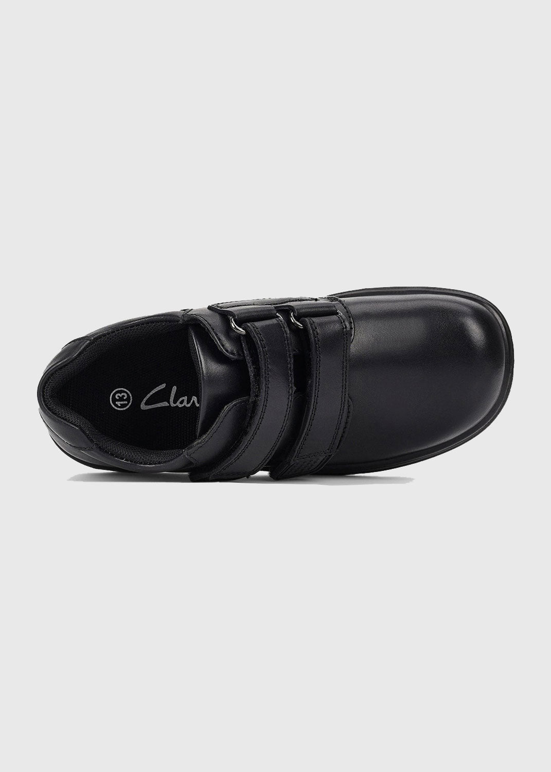 Clarks Kids League Velcro Shoes - Black
