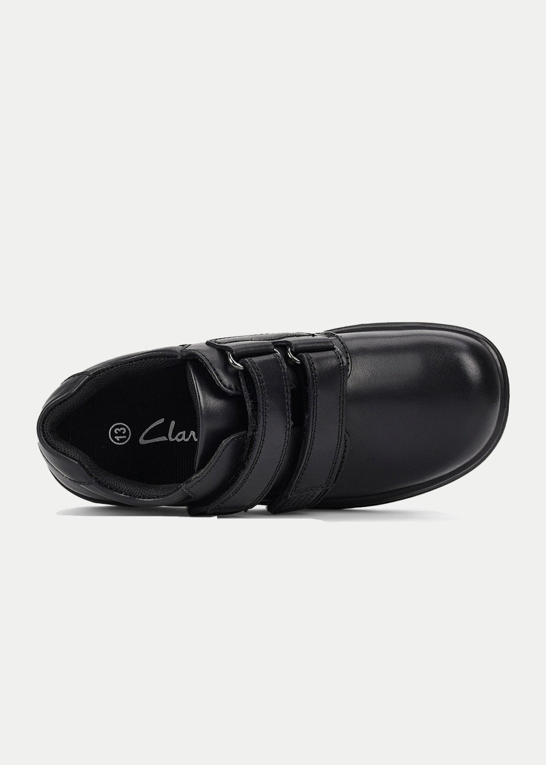 Clarks Kids League Velcro Shoes - Black