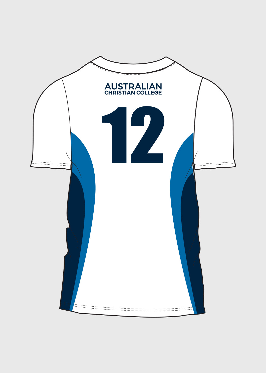 Male Numbered Multi-Sports Tee - White